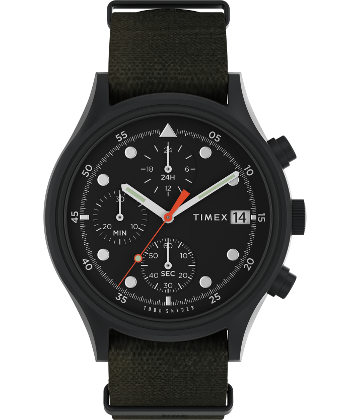 relojes | Timex x reloj todd snyder mk1 de 42 mm con correa de tela hombres P08BBP15 verde negro