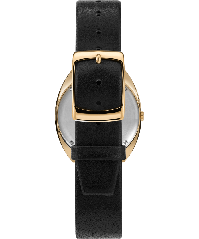 relojes | Q Timex Reloj con correa de cuero de 43 x 39 mm reedición de 1972 hombres P08BBP67 tono dorado/negro/burdeos