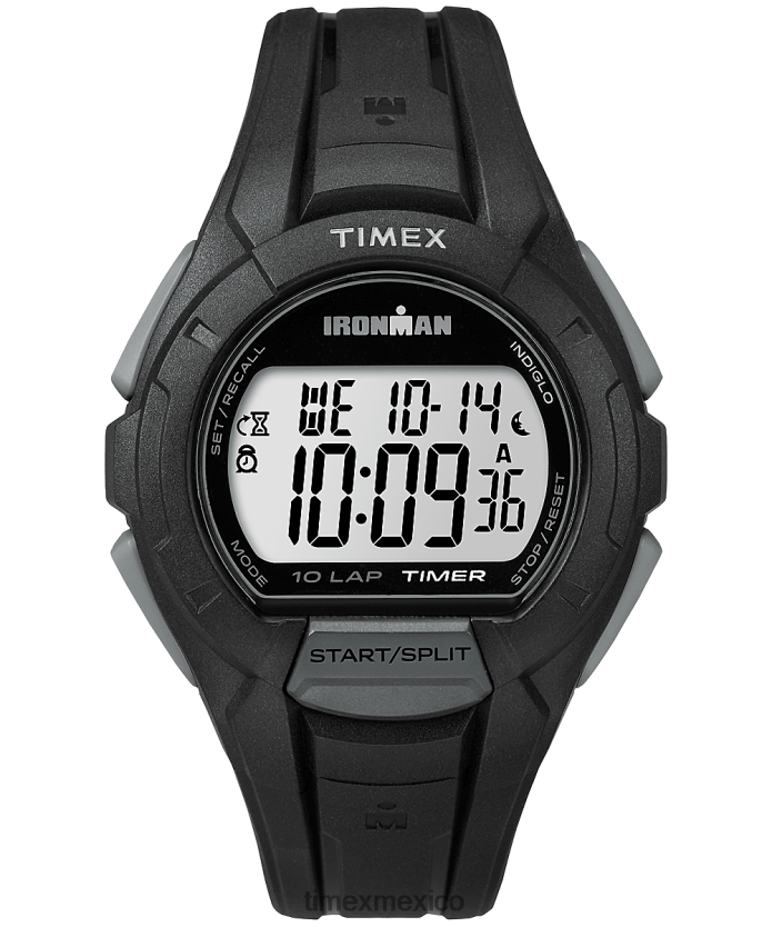 relojes | Timex Reloj Ironman Essential 10 de tamaño completo con correa de resina. hombres P08BBP259 negro/gris