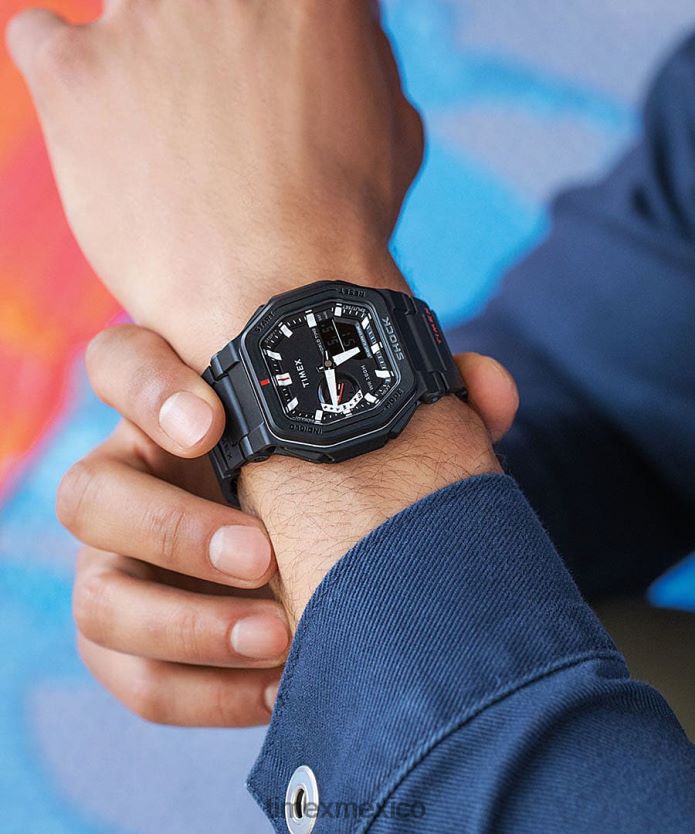 relojes | Timex reloj Command Encounter de 45 mm con correa de resina hombres P08BBP244 negro