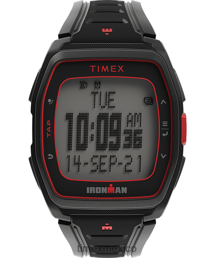 relojes | Timex reloj ironman t300 con correa de silicona hombres P08BBP265 negro/rojo