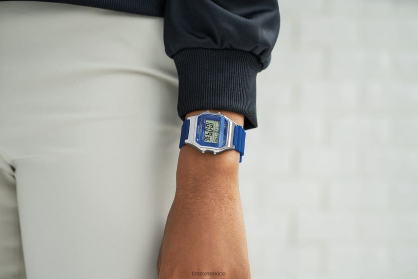relojes | Timex reloj t80 de 34 mm con correa de resina hombres P08BBP266 tono plateado/azul