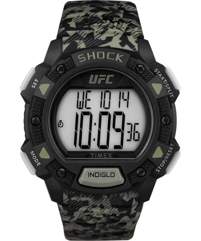relojes | Timex reloj ufc core shock de 45 mm con correa de resina hombres P08BBP268 negro/camuflaje