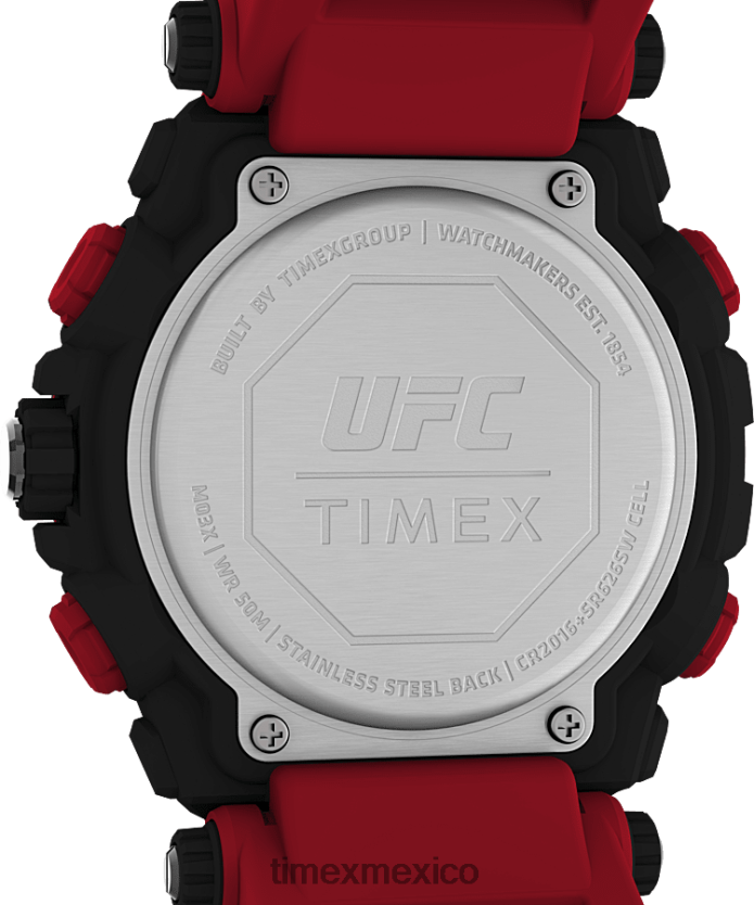 relojes | Timex reloj ufc impact de 50 mm con correa de resina hombres P08BBP246 negro/rojo