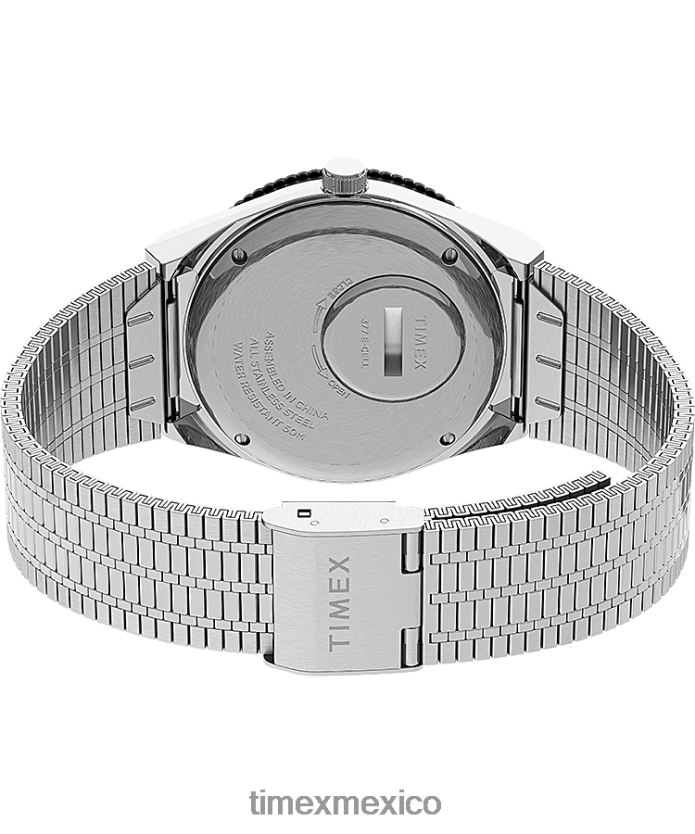 relojes | Q Timex Reedición de reloj con pulsera de acero inoxidable de 38 mm. hombres P08BBP118 acero inoxidable/negro