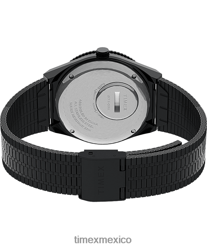 relojes | Q Timex Reedición de reloj con pulsera de acero inoxidable de 38 mm. hombres P08BBP135 negro/acero inoxidable