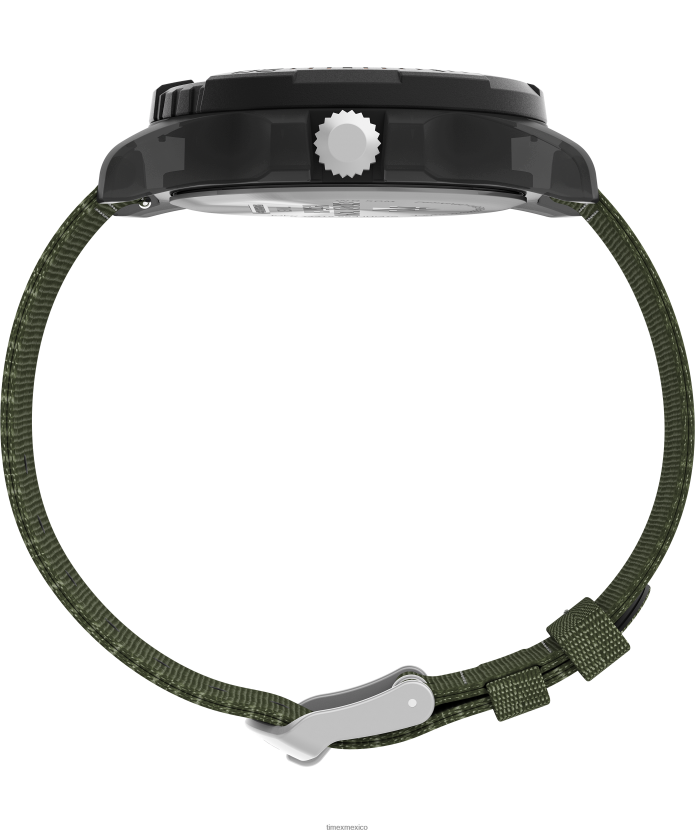 relojes | Timex Expedition North Freedive Ocean Reloj de 46 mm con correa de tela reciclada hombres P08BBP137 Verde Gris