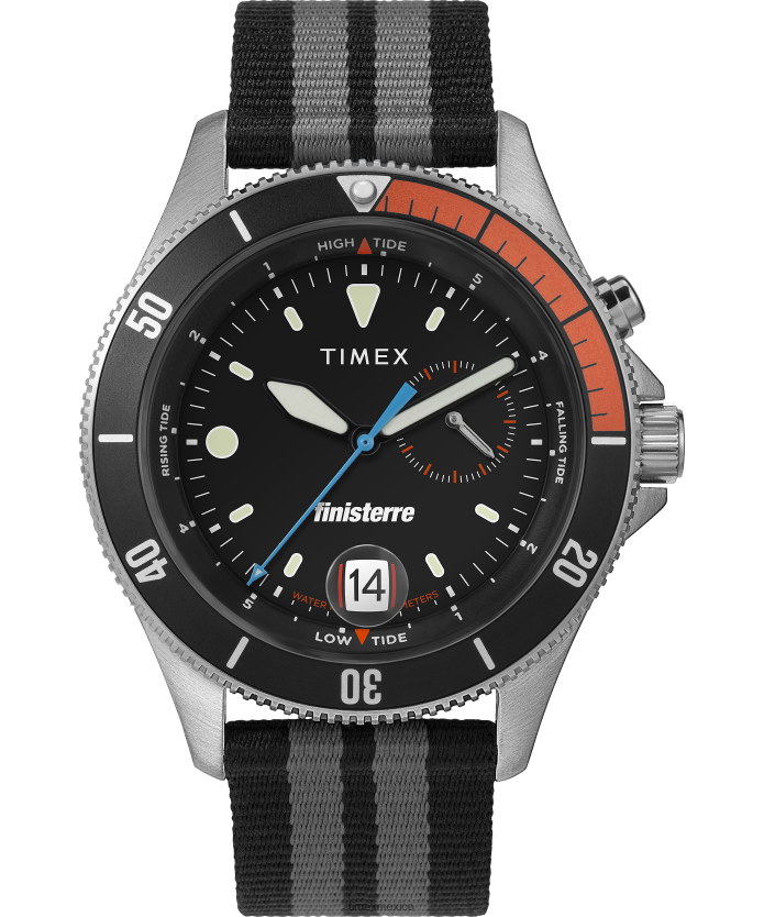 relojes | Timex x reloj finisterre de 41 mm con correa de tela hombres P08BBP112 acero inoxidable/negro