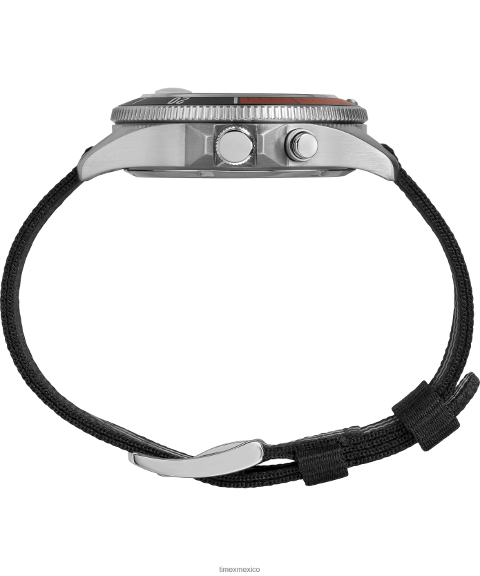relojes | Timex x reloj finisterre de 41 mm con correa de tela hombres P08BBP112 acero inoxidable/negro