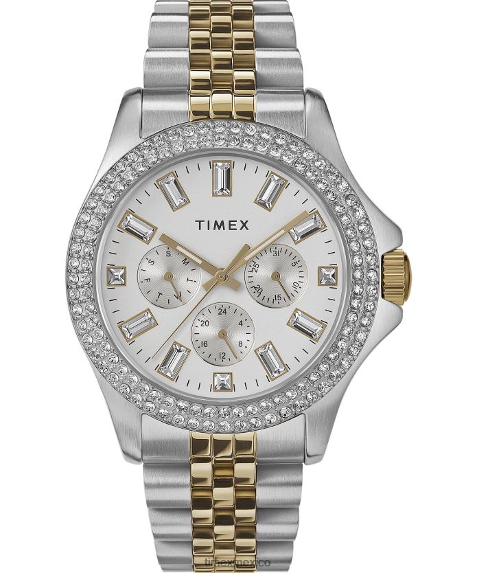 relojes | Timex Reloj kaia multifunción de 40 mm con pulsera de acero inoxidable. mujer P08BBP347 bicolor/tono plateado