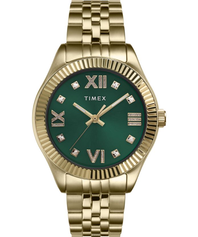 relojes | Timex reloj heredado de 34 mm con pulsera de acero inoxidable mujer P08BBP325 tono dorado/verde