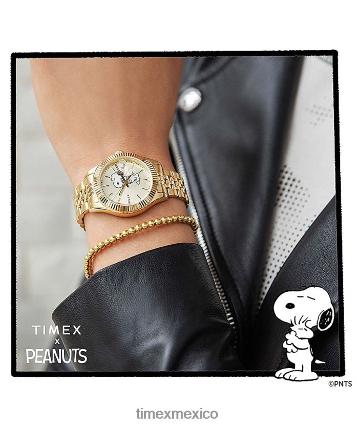 relojes | Timex reloj legado x cacahuetes de 34 mm con pulsera de acero inoxidable mujer P08BBP376 tono dorado