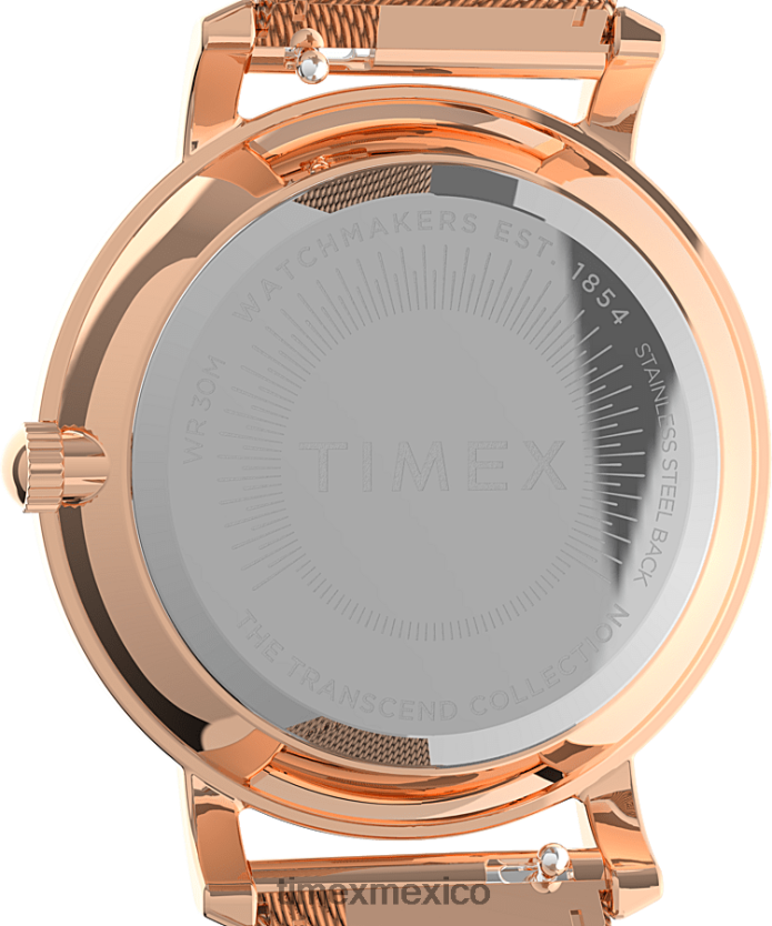 relojes | Timex trascender reloj con pulsera de acero inoxidable de 34 mm mujer P08BBP360 tono oro rosa