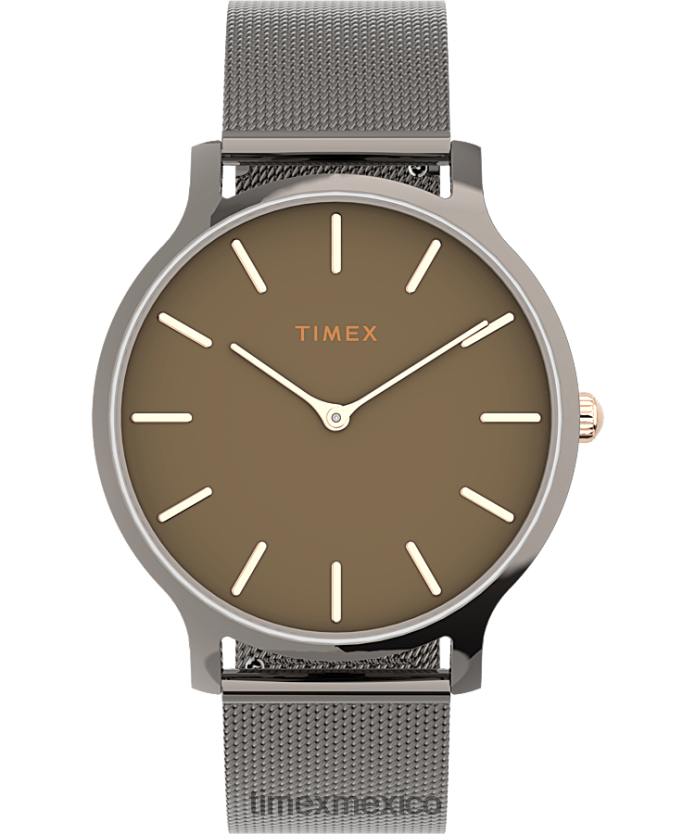 relojes | Timex trascender reloj de 38 mm con correa de malla de acero inoxidable mujer P08BBP355 bronce/negro