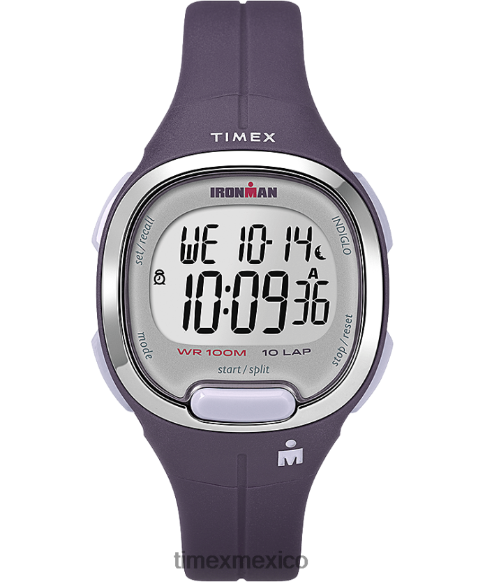 relojes | Timex Reloj Ironman Transit de tamaño mediano con correa de resina de 33 mm. mujer P08BBP409 tono morado/plateado