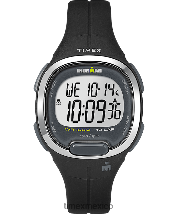 relojes | Timex Reloj Ironman Transit de tamaño mediano con correa de resina de 33 mm. mujer P08BBP411 negro/tono plateado