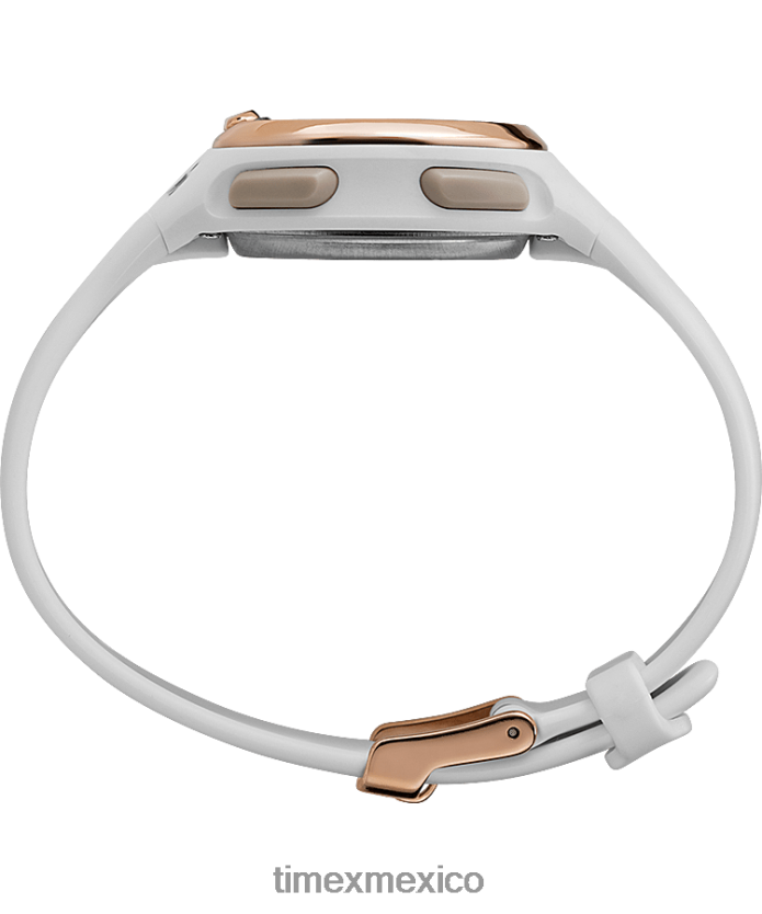 relojes | Timex Reloj de actividad y frecuencia cardíaca ironman heartfit transit+ con correa de resina de 33 mm mujer P08BBP403 blanco/tono oro rosa