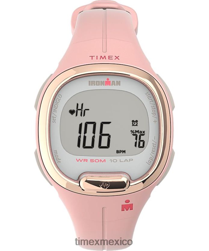 relojes | Timex Reloj de actividad y frecuencia cardíaca ironman heartfit transit+ con correa de resina de 33 mm mujer P08BBP405 tono rosa/oro rosa