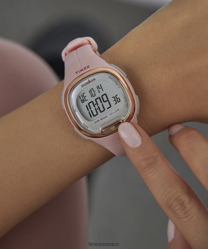 relojes | Timex Reloj de actividad y frecuencia cardíaca ironman heartfit transit+ con correa de resina de 33 mm mujer P08BBP405 tono rosa/oro rosa